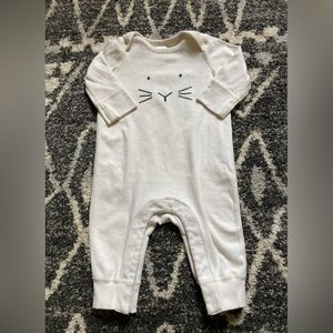 Hanna Anderson white bunny bodysuit